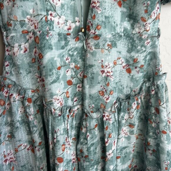 Hello Molly Fairy Godmother Dress Size 4 Teal Blue Floral Fit And Flare Mini - Picture 8 of 8